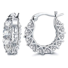 Load image into Gallery viewer, Gold Plated Full Paved Crystal CZ Hoop Earrings
