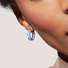 Load image into Gallery viewer, Vintage Blue & White Porcelain Stud Earrings