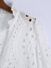Load image into Gallery viewer, Embroidery Lace Hollow Out Lantern Sleeve Blouse Shirt