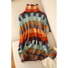 Load image into Gallery viewer, Stylish Colorblock Turtleneck Pullover