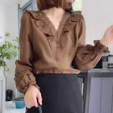 Load image into Gallery viewer, Romantic V-neck Embroidered Lace Blouse