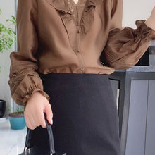 Load image into Gallery viewer, Romantic V-neck Embroidered Lace Blouse