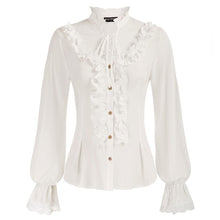 Load image into Gallery viewer, Vintage Victorian Renaissance Ruffled Shirt Blouse