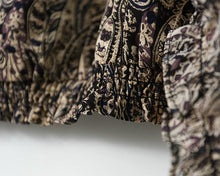 Load image into Gallery viewer, Retro Paisley Print Turn-down Collar Blouse