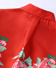 Load image into Gallery viewer, Vintage Chic Floral Red Blouse