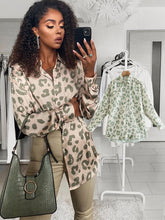 Load image into Gallery viewer, Vintage Chic Africa Safari Globetrotter Satin Blouse