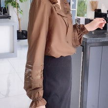 Load image into Gallery viewer, Romantic V-neck Embroidered Lace Blouse