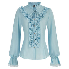 Load image into Gallery viewer, Vintage Victorian Renaissance Ruffled Shirt Blouse