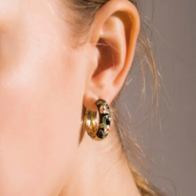 Load image into Gallery viewer, Gold Plated Boho Flower Hoop Earrings - Pretty Fashionation