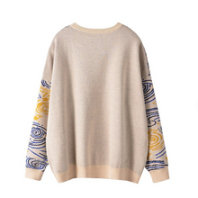 Load image into Gallery viewer, Vintage Artsy Van Gogh Pullover Sweater - Pretty Fashionation