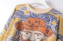 Load image into Gallery viewer, Vintage Artsy Van Gogh Pullover Sweater - Pretty Fashionation