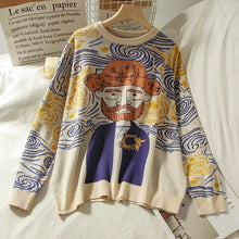 Load image into Gallery viewer, Vintage Artsy Van Gogh Pullover Sweater - Pretty Fashionation