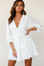 Load image into Gallery viewer, Vintage Bohemian White Ruffles Dress - Pretty Fashionation