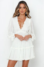 Load image into Gallery viewer, Vintage Bohemian White Ruffles Dress - Pretty Fashionation
