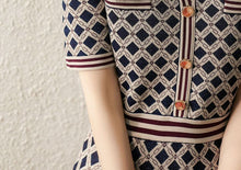 Load image into Gallery viewer, Vintage Designer Brocade Plaid Shirt Dress - Pretty Fashionation