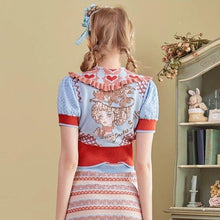 Load image into Gallery viewer, Vintage Peter Pan Collar Ruffles Knit Cardigan Sweater