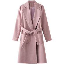 Load image into Gallery viewer, Wool Blend Pockets Belted Parka Coat - Pretty Fashionation