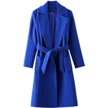 Load image into Gallery viewer, Wool Blend Pockets Belted Parka Coat - Pretty Fashionation