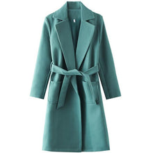 Load image into Gallery viewer, Wool Blend Pockets Belted Parka Coat - Pretty Fashionation