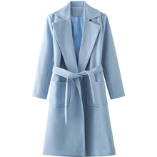 Load image into Gallery viewer, Wool Blend Pockets Belted Parka Coat - Pretty Fashionation