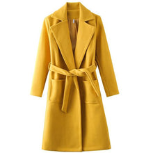 Load image into Gallery viewer, Wool Blend Pockets Belted Parka Coat - Pretty Fashionation