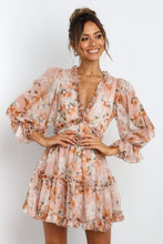 Load image into Gallery viewer, Vintage Bohemian Sandy Brown Nude Ruffles Dress - Pretty Fashionation