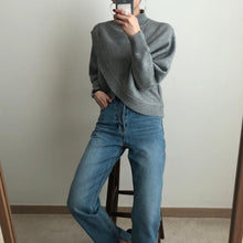 Load image into Gallery viewer, High-Neck Asymmetrical Sweater