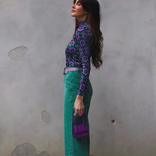 Load image into Gallery viewer, Vintage Psychedelic Flower Power Half Collar Top