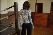 Load image into Gallery viewer, Vintage Renaissance Bodycon Print Top Turtleneck