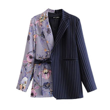Load image into Gallery viewer, Vintage Floral Patchwork With Belt Blazer - Pretty Fashionation