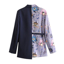 Load image into Gallery viewer, Vintage Floral Patchwork With Belt Blazer - Pretty Fashionation