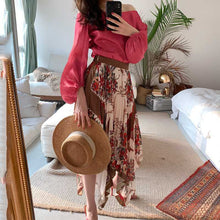 Load image into Gallery viewer, Satin One Shoulder Lantern Sleeve Blouses - Pretty Fashionation