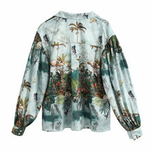 Load image into Gallery viewer, Vintage Ink Painting Animal Leaves Smock Blouse - Pretty Fashionation