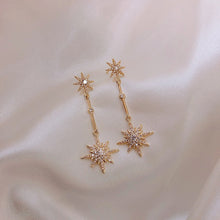 Load image into Gallery viewer, Celestial Holly Star Crystal Long Earrings - Pretty Fashionation