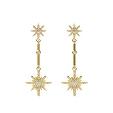 Load image into Gallery viewer, Celestial Holly Star Crystal Long Earrings - Pretty Fashionation