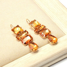 Load image into Gallery viewer, Geometric Colorful Clear Crystals Rhinestone Long Drop Earrings - Pretty Fashionation