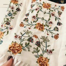 Load image into Gallery viewer, Bohemian Flower Embroidery Sleeveless Ruffles Blouse - Pretty Fashionation