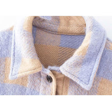 Load image into Gallery viewer, Vintage Oversized Plaid Checked Woolen Pocket Jacket - Pretty Fashionation