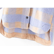 Load image into Gallery viewer, Vintage Oversized Plaid Checked Woolen Pocket Jacket - Pretty Fashionation