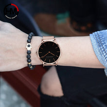 Load image into Gallery viewer, Ariana Black Rose Gold Watch Bracelet Set