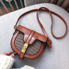 Load image into Gallery viewer, Retro Plaid Saddle Crossbody Messenger Bag - Pretty Fashionation