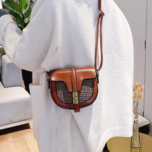 Load image into Gallery viewer, Retro Plaid Saddle Crossbody Messenger Bag - Pretty Fashionation