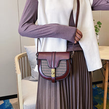 Load image into Gallery viewer, Retro Plaid Saddle Crossbody Messenger Bag - Pretty Fashionation