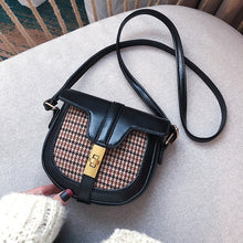 Load image into Gallery viewer, Retro Plaid Saddle Crossbody Messenger Bag - Pretty Fashionation