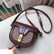 Load image into Gallery viewer, Retro Plaid Saddle Crossbody Messenger Bag - Pretty Fashionation