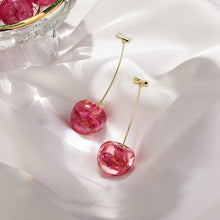 Load image into Gallery viewer, Gold Plated Sweet Sakura Cherry Dang Drop Earrings - Pretty Fashionation