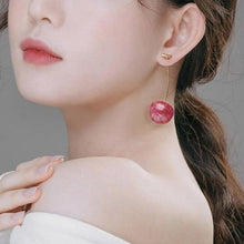 Load image into Gallery viewer, Gold Plated Sweet Sakura Cherry Dang Drop Earrings - Pretty Fashionation
