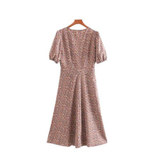 Load image into Gallery viewer, Vintage Floral Lapel Lace Collar Midi Dress - Pretty Fashionation