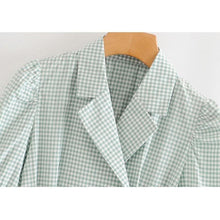 Load image into Gallery viewer, Chic Vintage Puff Sleeves Plaid Mini Dress - Pretty Fashionation