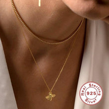 Load image into Gallery viewer, Gold 18k / 925 Sterling Silver Bee Necklace - Pretty Fashionation